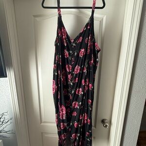 Torrid Black and Pink Floral Maxi Dress